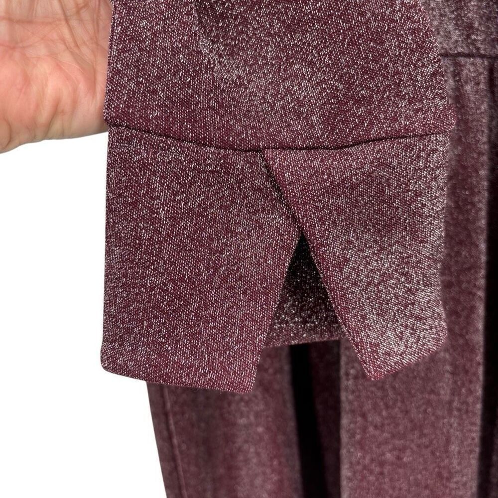 Lane Bryant Lurex Faux-Wrap Collar Midi Dress Deep Cranberry Size 30/32 NWT - Picture 8 of 11